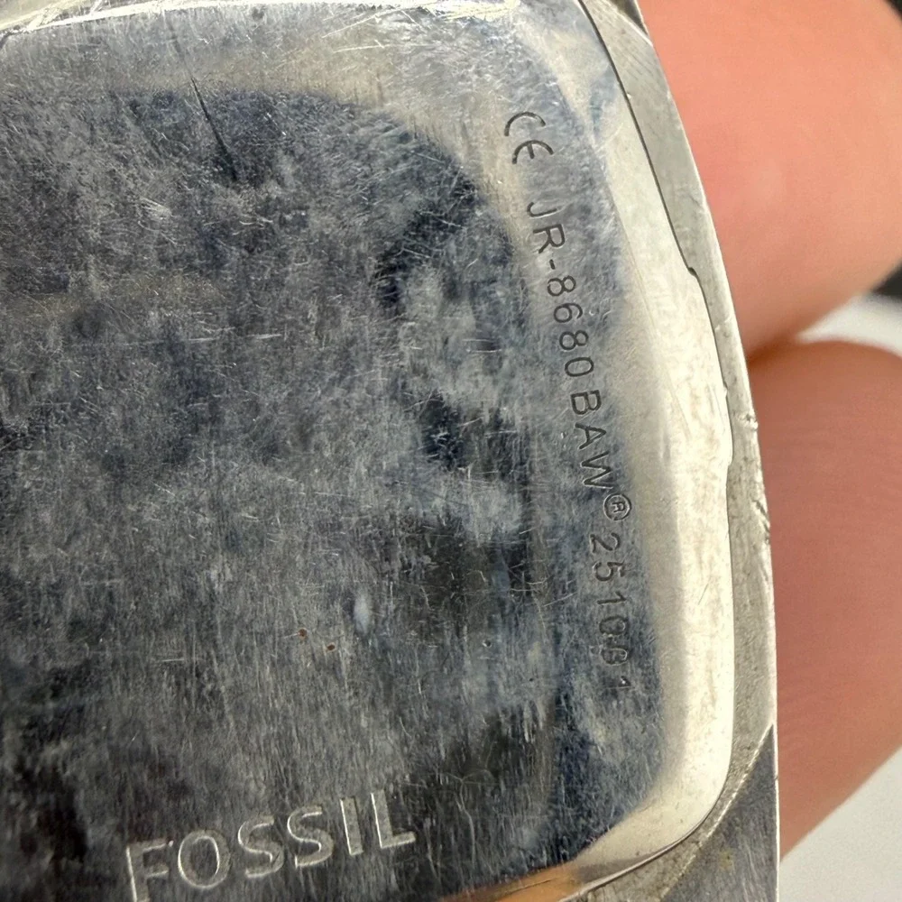 Vintage Fossil Watch Silver Tone No Band Untested